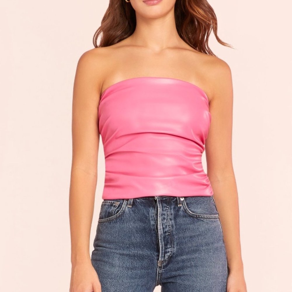 BNWT- Amanda Uprichard Palma Top in Faux Leather